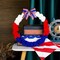 10 PCS 4th of July Patriotic Bows – Red & Blue Burlap Wreath Bows with Stars & Stripes, Memorial Day, Independence Day, Veterans Day Front Door & Craft Decorations